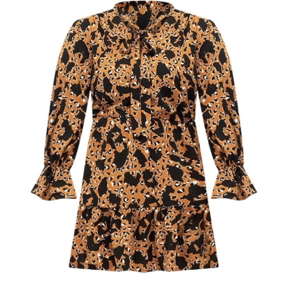 Tie Neck Midi Dress Size 14